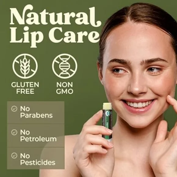 (4 Pack) Organic Best Lip Balm Repair Chapstick For Dry Cracked Lips Mint Flavor - Picture 6 of 7